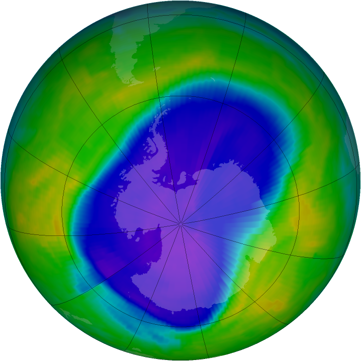 Antarctic ozone map for 26 September 1997